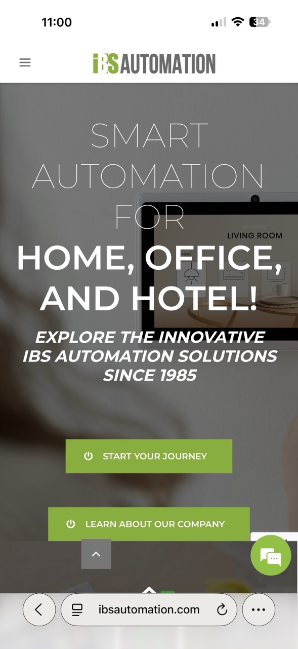 The home page on a mobile device.